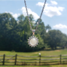 Load image into Gallery viewer, Sunflower Halo pendant - silver