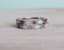 Load image into Gallery viewer, Birthstone Mother's ring - Silver