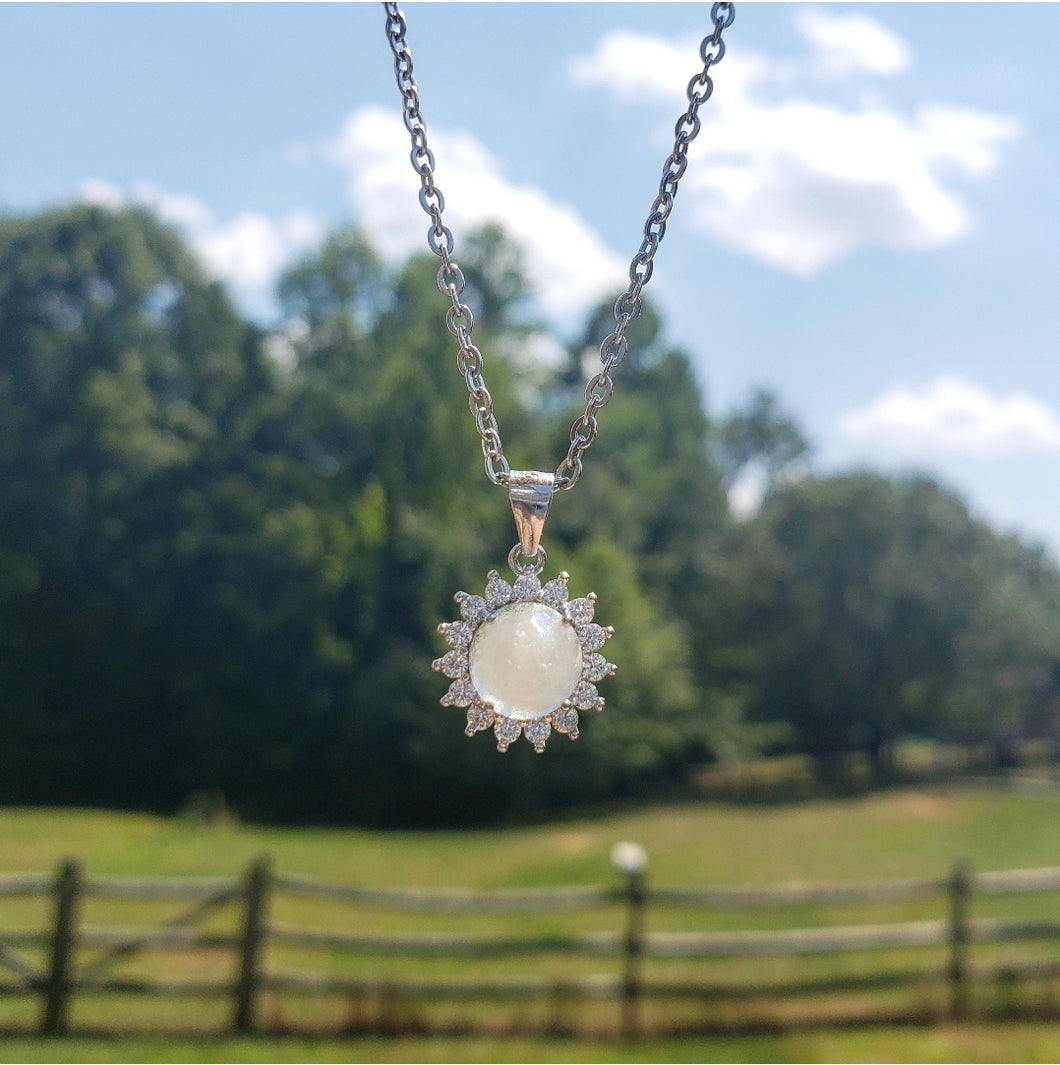 Sunflower Halo pendant - silver