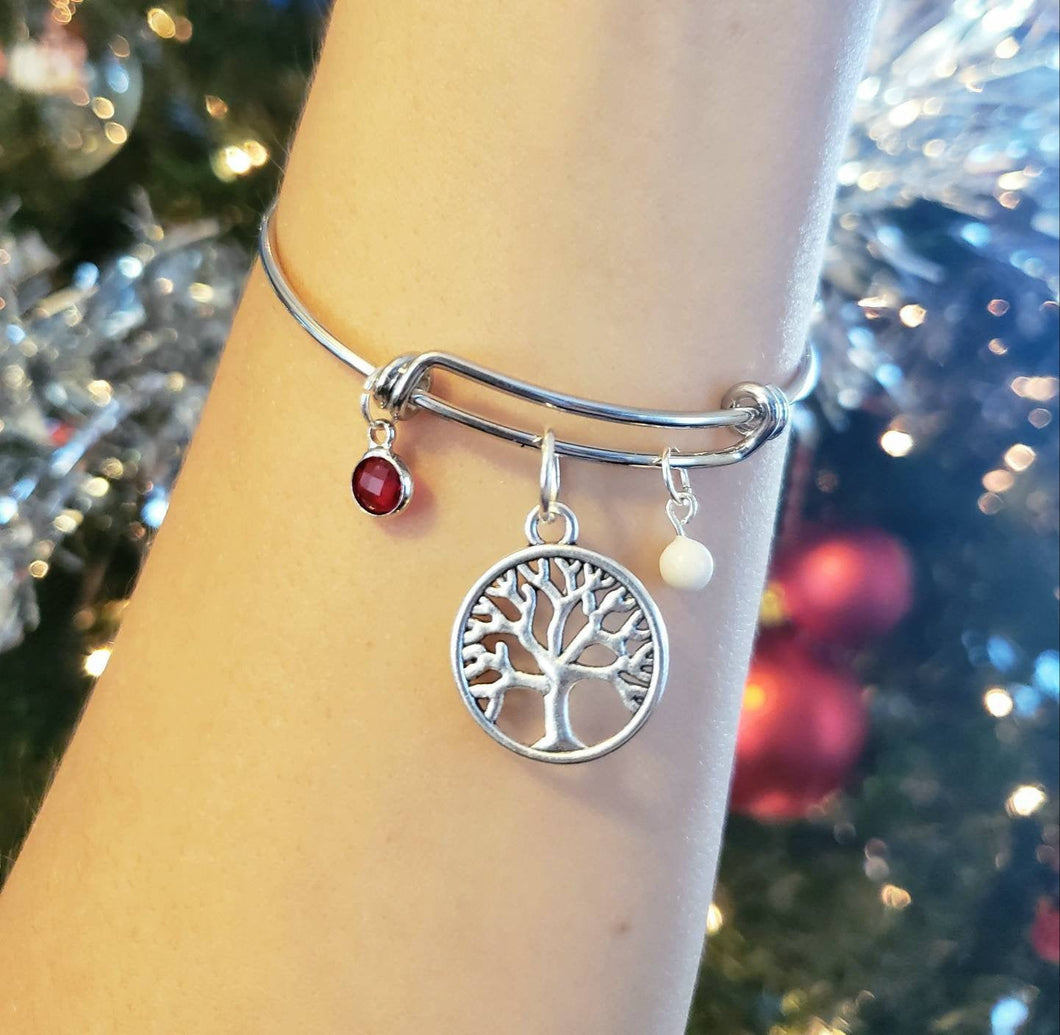 Adjustable Tree of Life Charm Bracelet